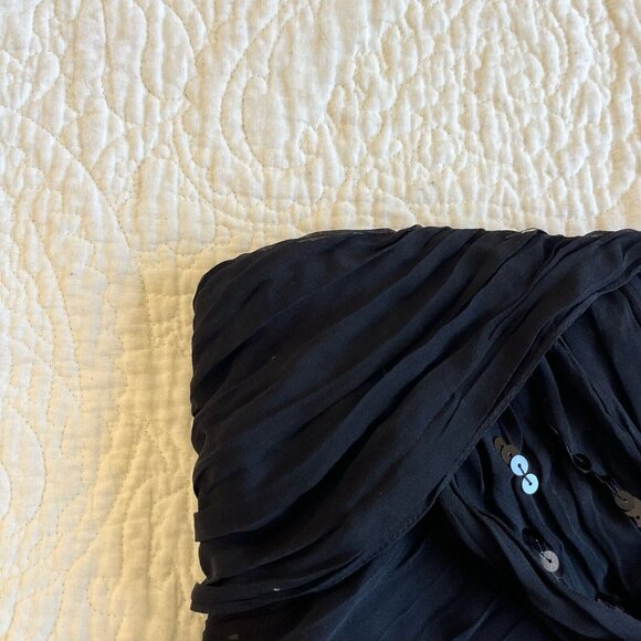 DVF Diane Von Furstenberg GARVIN EMBELLISHED Black Sequin Strapless Dress Size 8 - Picture 4 of 9